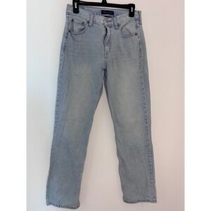 Aeropostale High Rise Baggy Jeans Light Wash Straight Leg Denim Womens 30x29